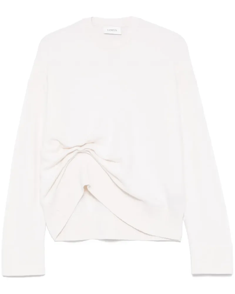Laneus Asymmetrischer Pullover - Weiß Weiß