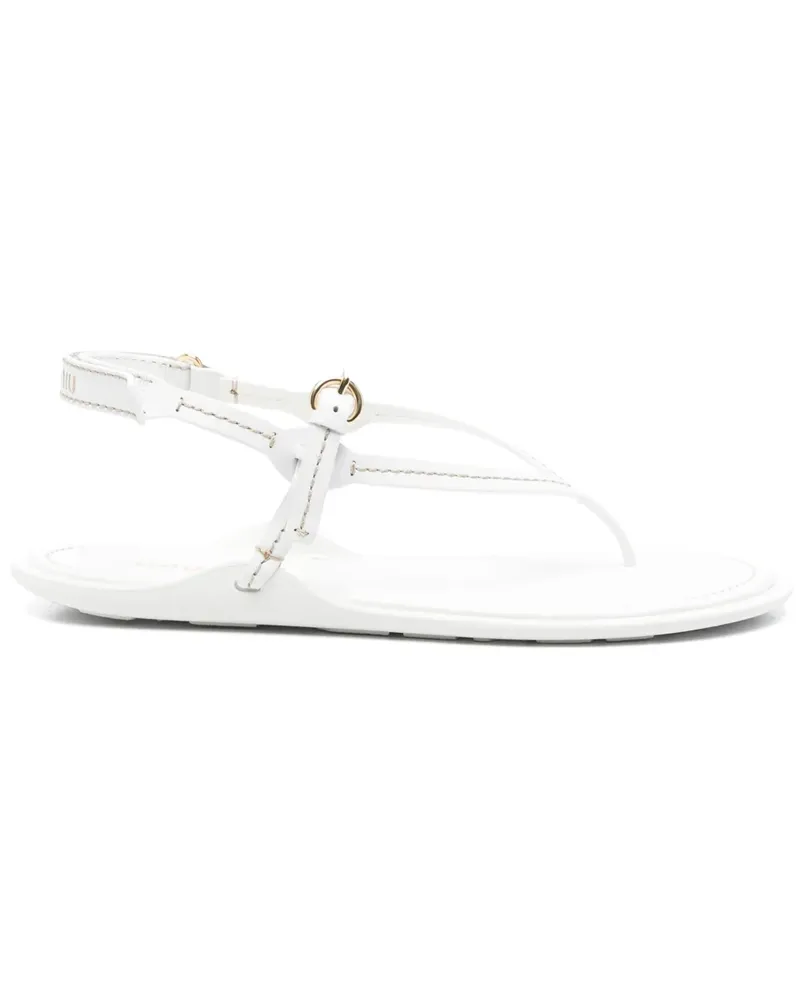 Miu Miu Flache Sandalen mit Zehensteg - Weiß Weiß