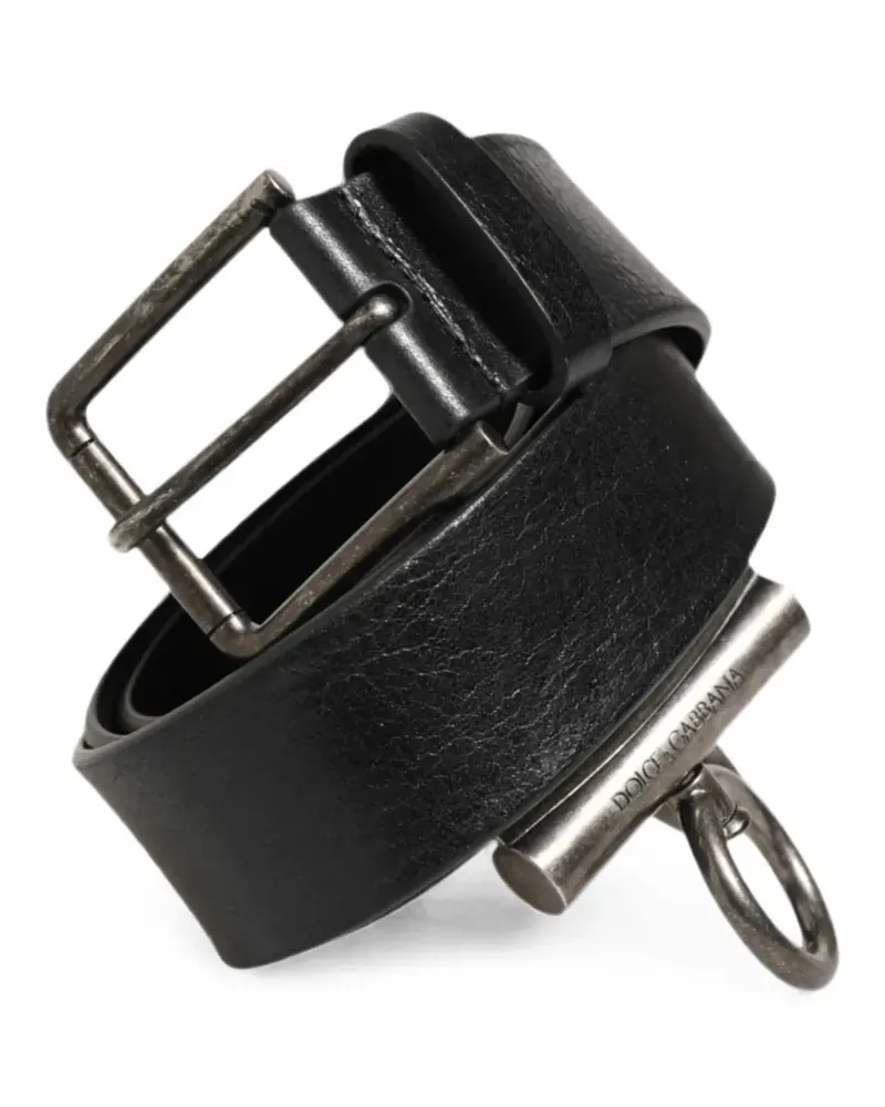Dolce & Gabbana Gürtel aus Leder mit Ringdetail - Schwarz Schwarz