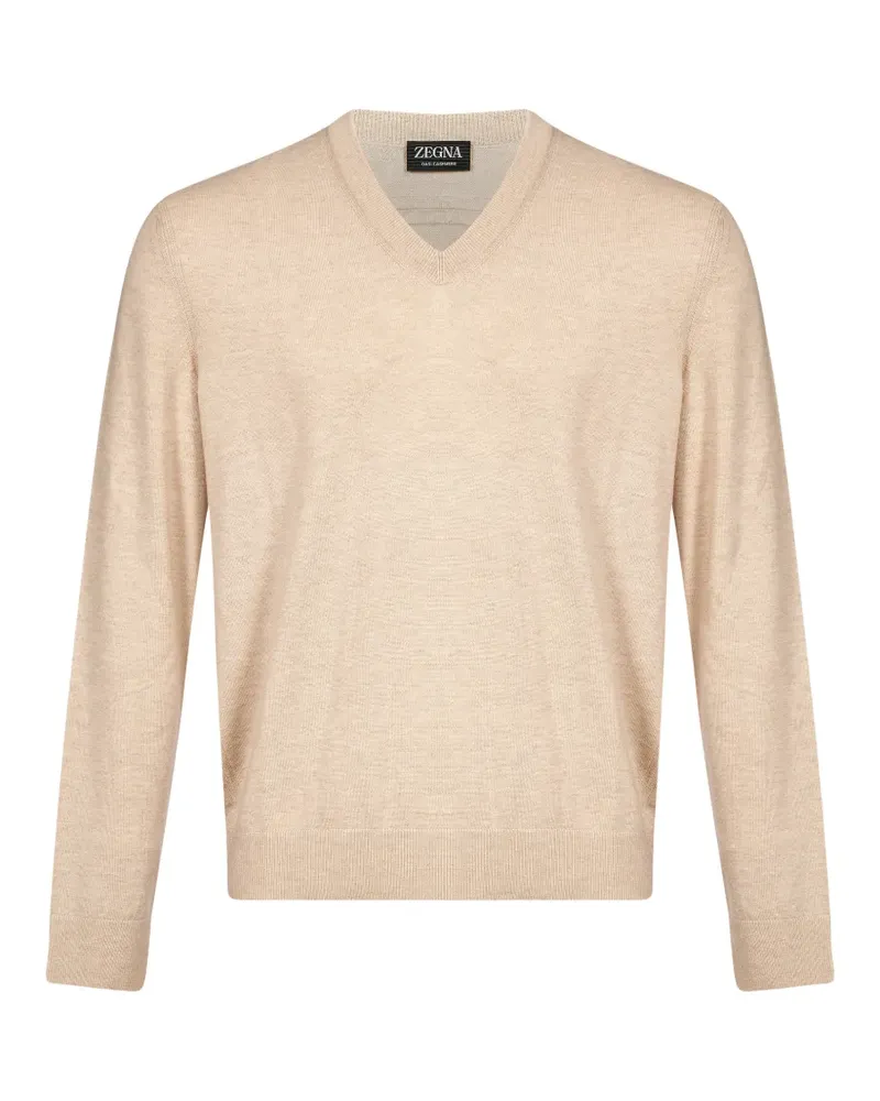 Ermenegildo Zegna Oasi-cashmere V-neck sweater - Nude Nude