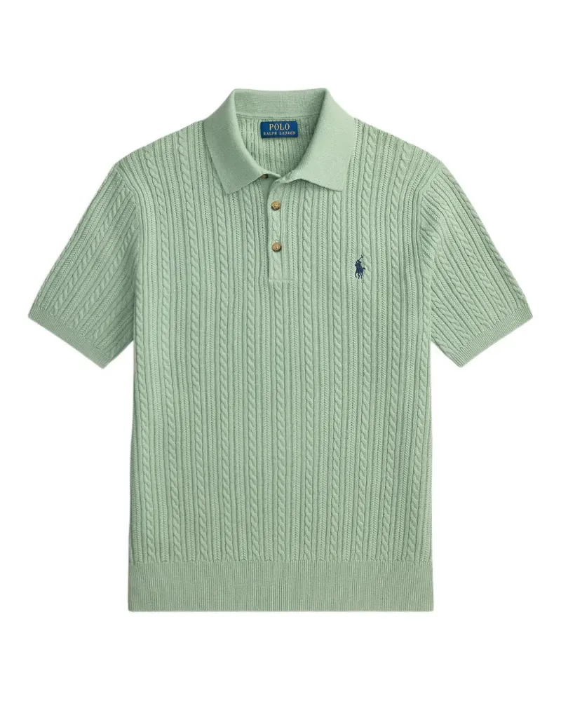 Ralph Lauren Bestickter Pullover mit Zopfmuster - Grün Grün
