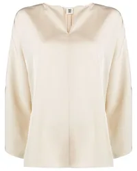 By Malene Birger Bluse mit V-Ausschnitt Nude