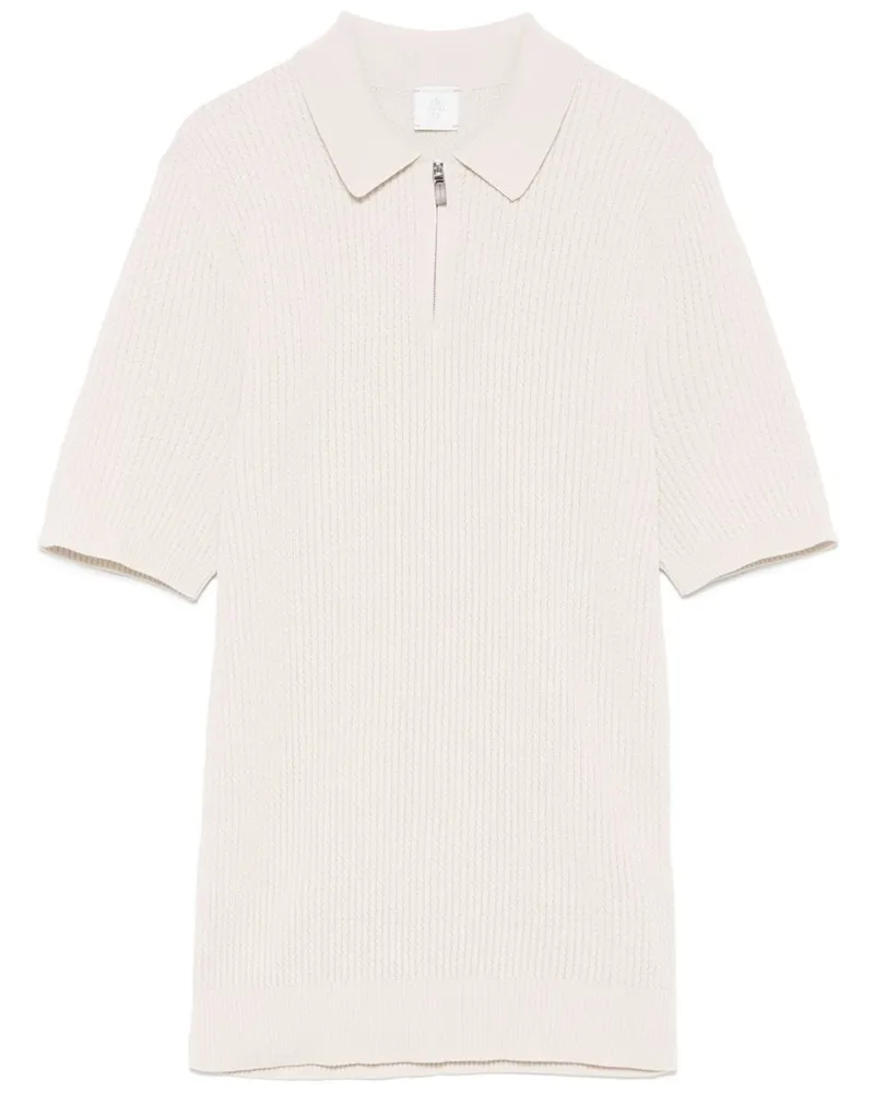 Eleventy Poloshirt aus geripptem Strick - Nude Nude