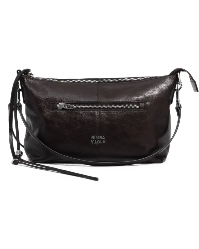 BIMBA Y LOLA Mittelgroße Madrid Tasche aus Leder - Braun Braun
