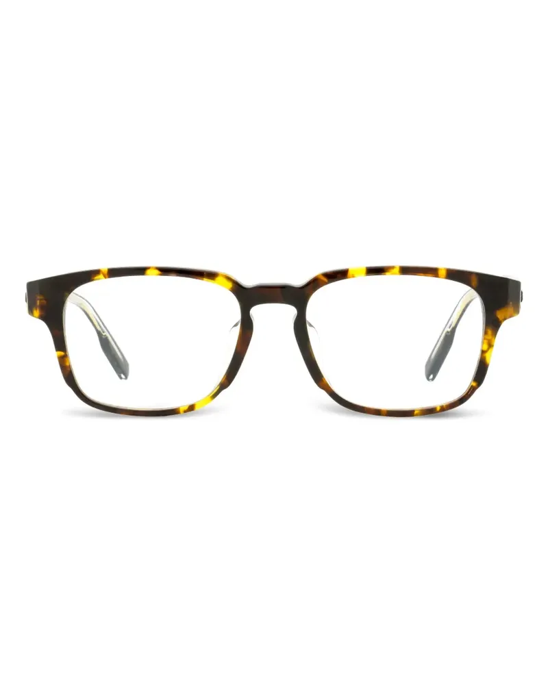 Ermenegildo Zegna Eckige Brille mit Schlüssellochsteg - Braun Braun