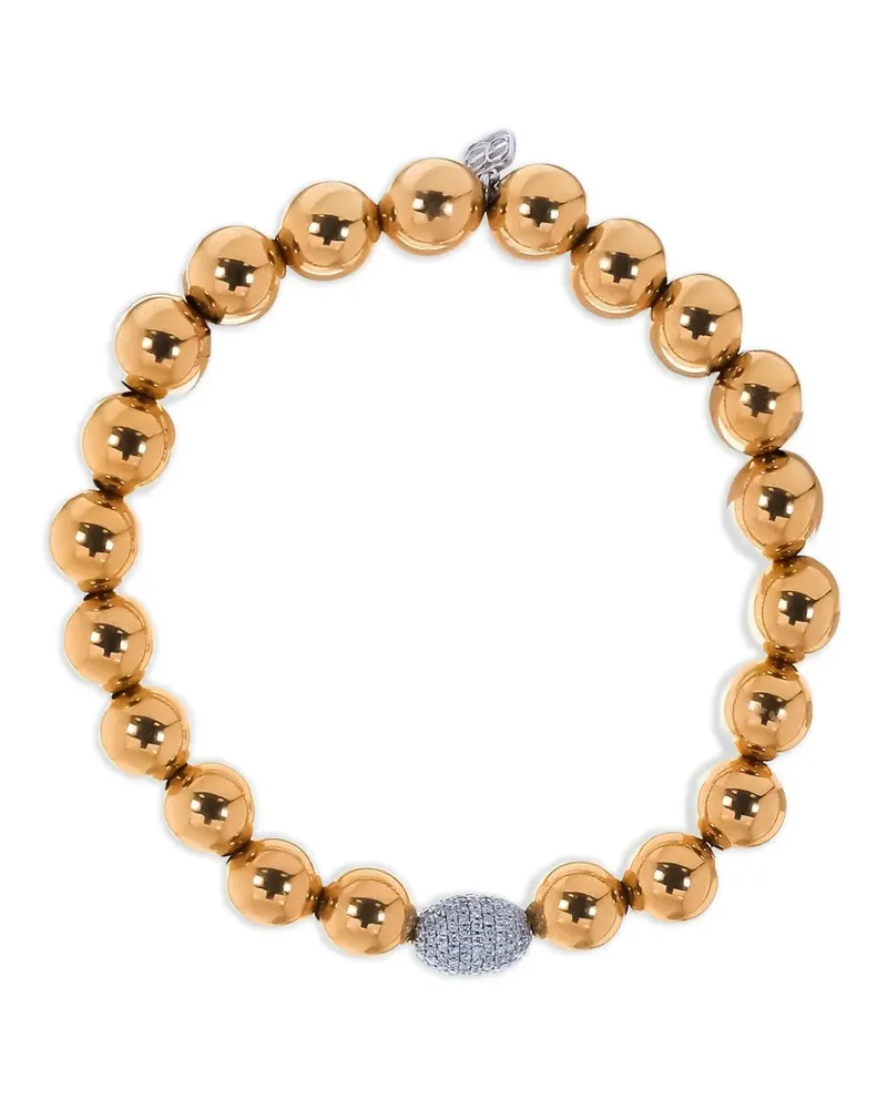 Sydney Evan medium oval beaded diamond bracelet - Gold Gold