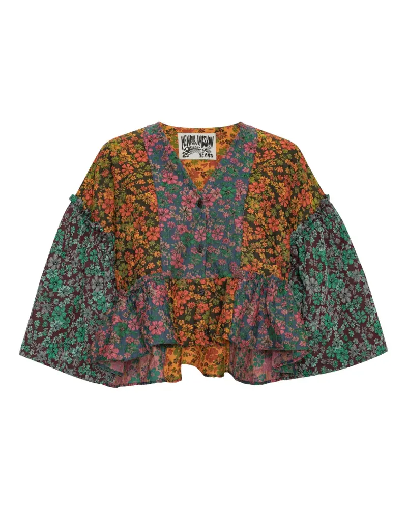 Henrik Vibskov floral-patchwork peplum blouse - Grün Grün