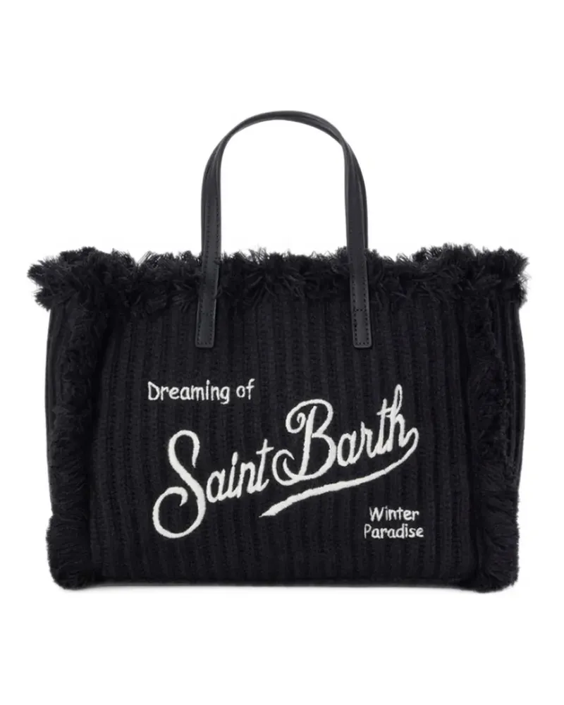 MC2 Saint Barth Schwarze Colette Tasche mit geripptem Strickdesign Schwarz