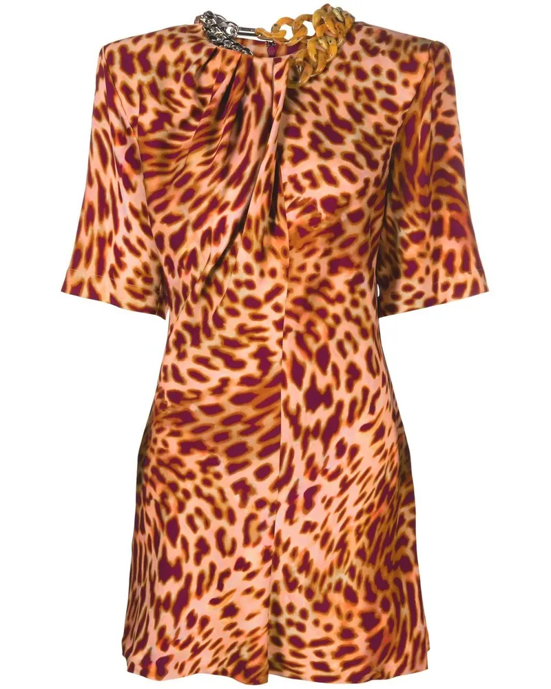 Stella McCartney Minikleid mit Leoparden-Print - Rosa Rosa