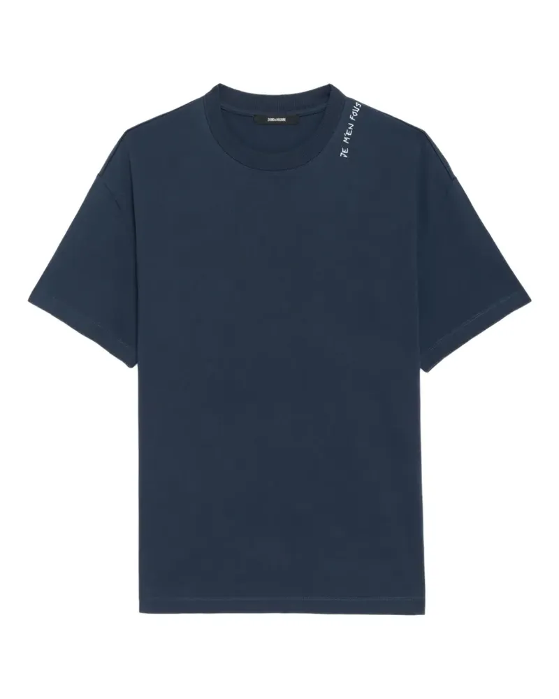 Zadig & Voltaire Teddy embroidered-shoulder T-shirt - Blau Blau