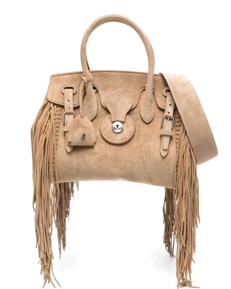 Ralph Lauren Ricky Tote Bag aus Wildleder mit Fransen - Nude Nude