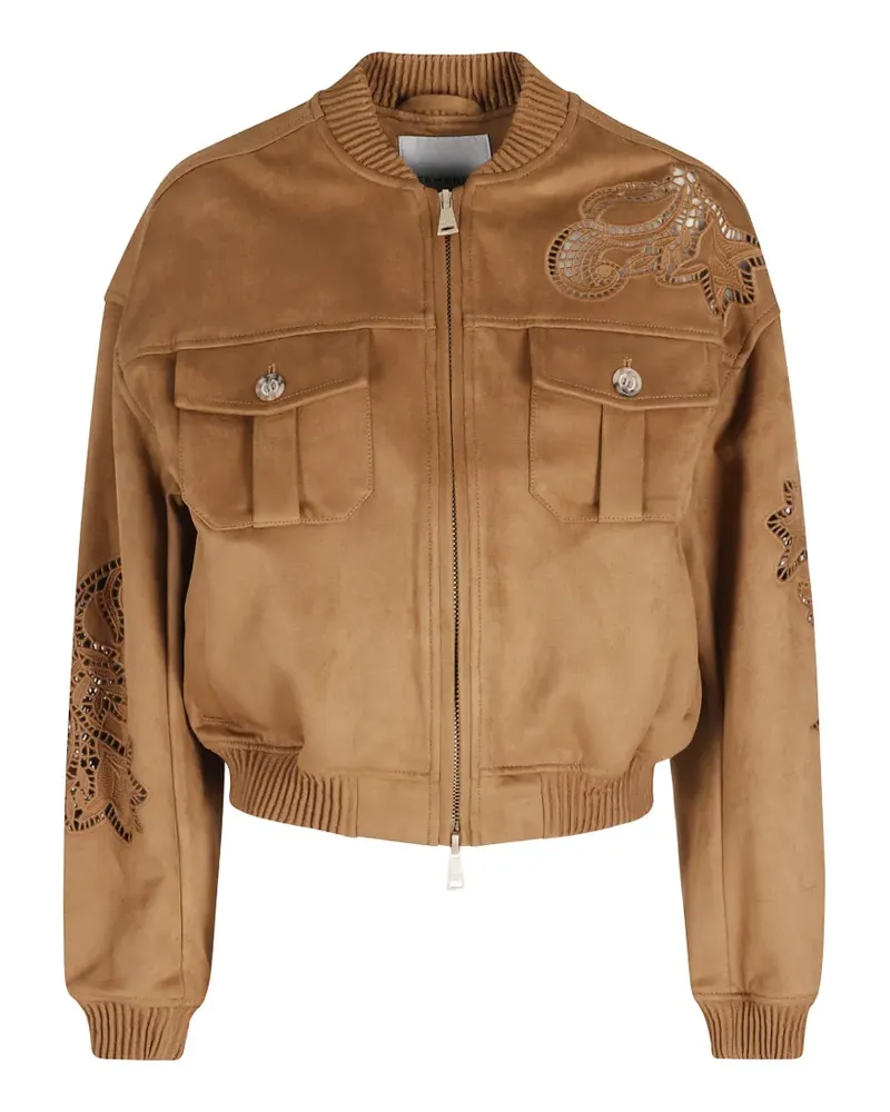Ermanno Scervino cutout-detail bomber jacket - Braun Braun