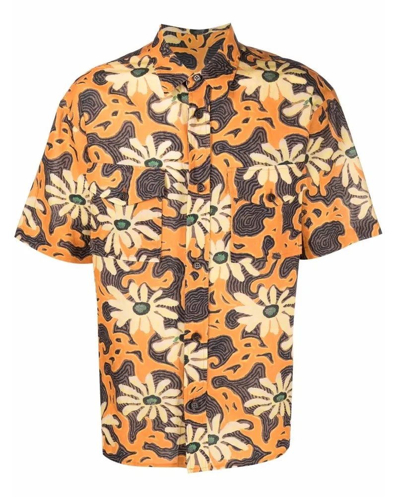 Nanushka Hemd mit Blumen-Print - Orange Orange