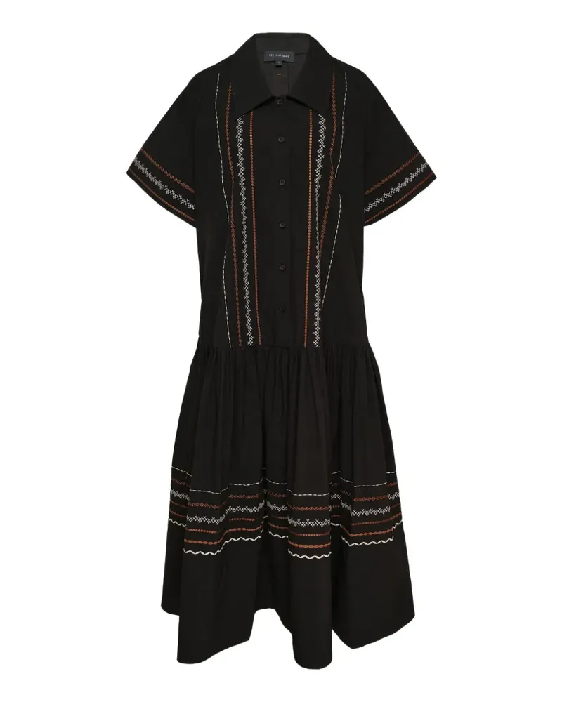 Lee Mathews broderie-anglaise drop-waist dress - Schwarz Schwarz