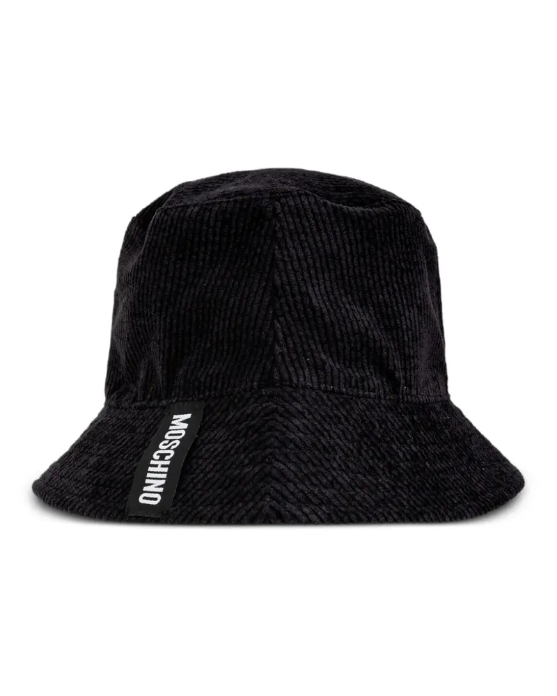 Moschino Wendbarer Fischerhut aus Cord - Schwarz Schwarz