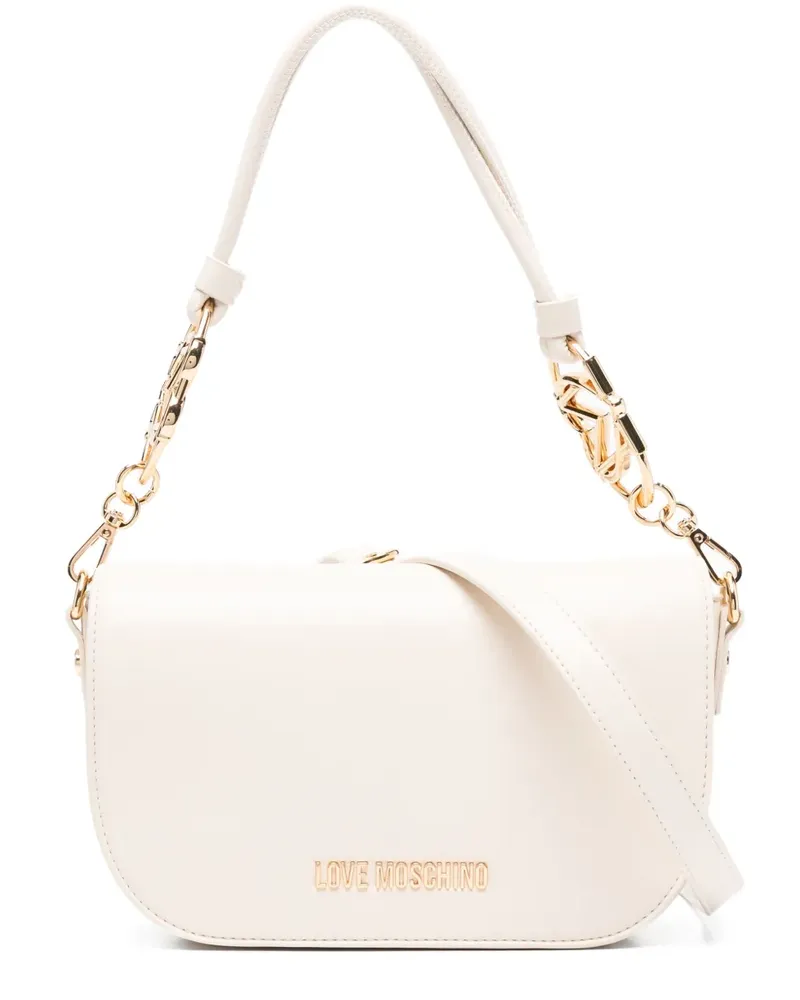 Moschino Schultertasche mit Kettenriemen - Nude Nude