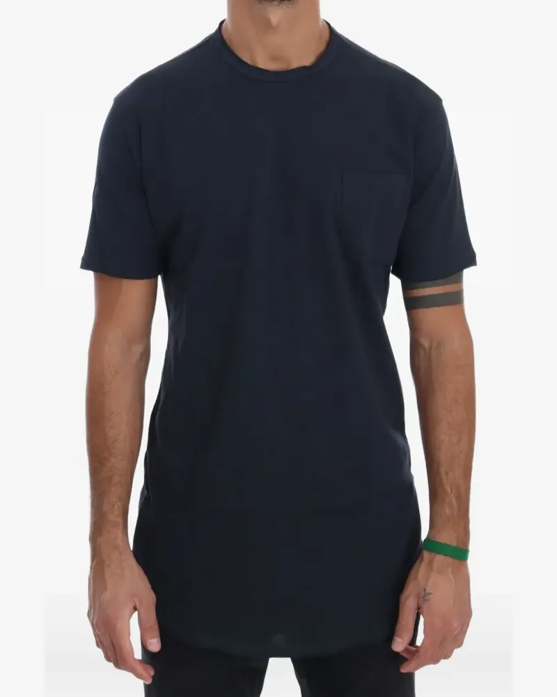 Daniele Alessandrini T-Shirt mit Brusttasche - Blau Blau