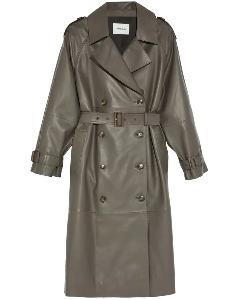 Yves Salomon Trenchcoat aus Leder - Grau Grau