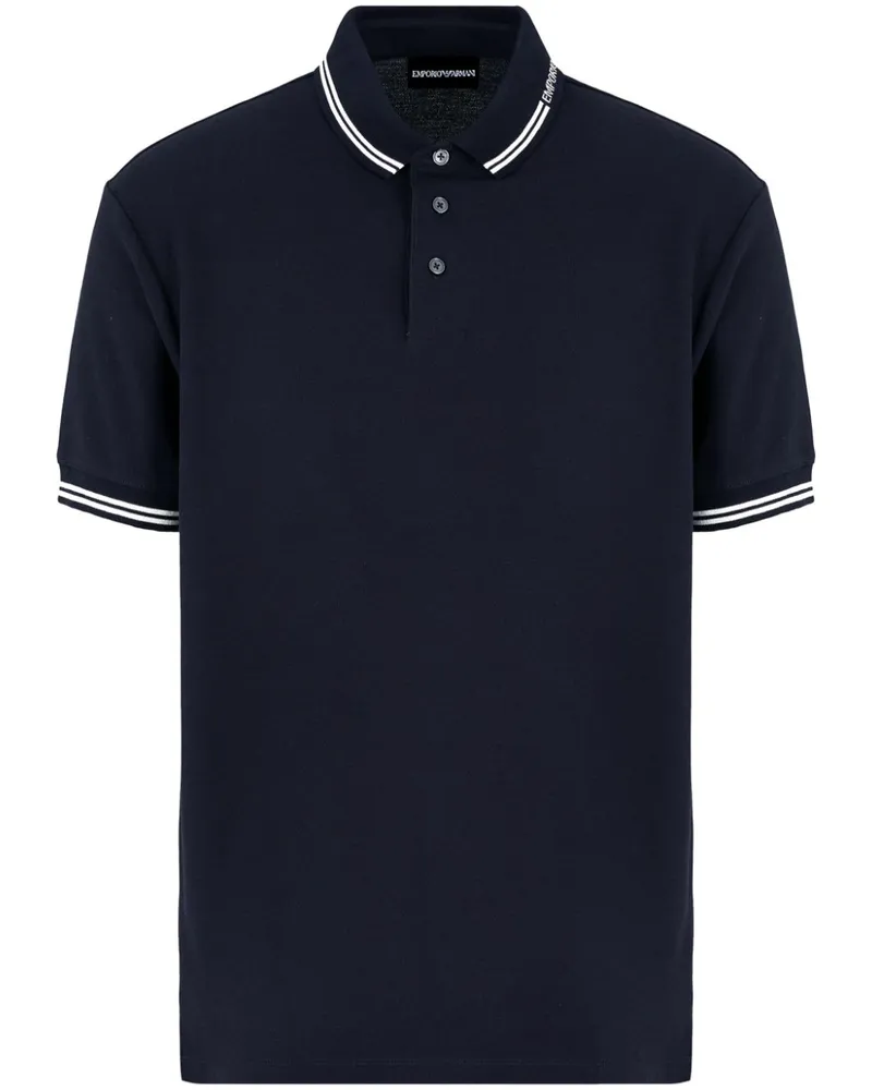 Emporio Armani Poloshirt mit Logo-Kragen - Blau Blau