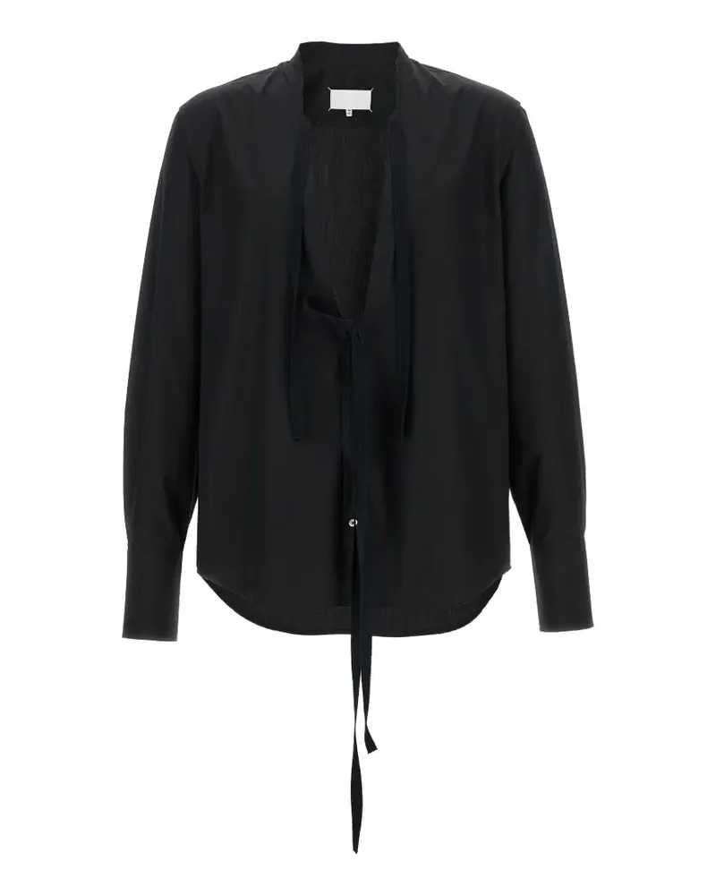 Maison Margiela Four Stitches raw-cut cotton shirt - Schwarz Schwarz