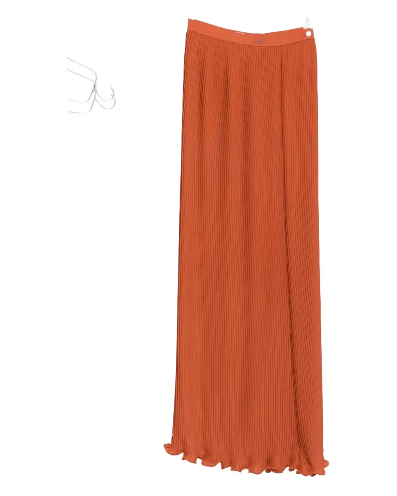 Elie Saab Gerippter Rüschenrock - Orange Orange