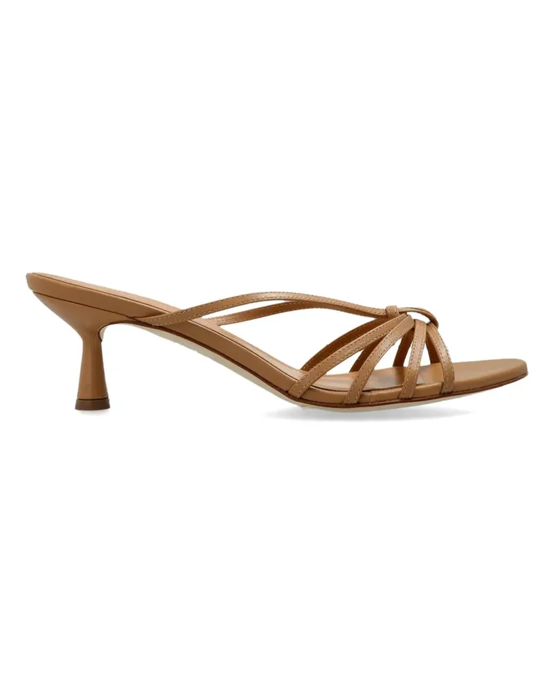 aeyde nappa leather heeled mules - Nude Nude