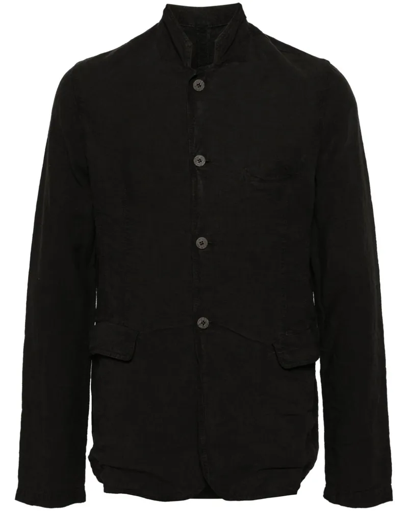 Poème Bohèmien Hemdjacke aus Leinen - Schwarz Schwarz