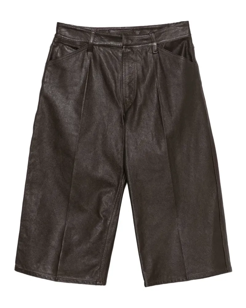 Christophe Lemaire Shorts aus Leder - Braun Braun