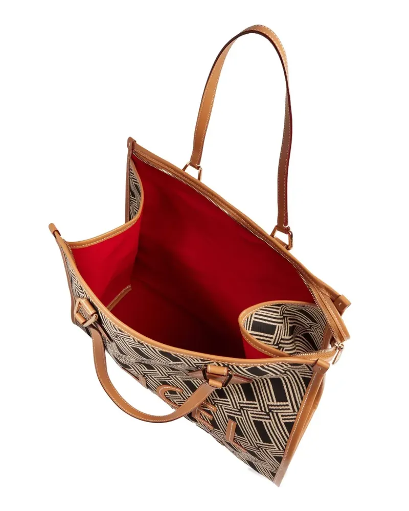 Lancel Großer Tote Bag mit Monogramm-Besatz - Nude Nude