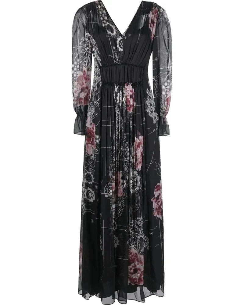 Alberta Ferretti Maxikleid mit V-Ausschnitt - Schwarz Schwarz