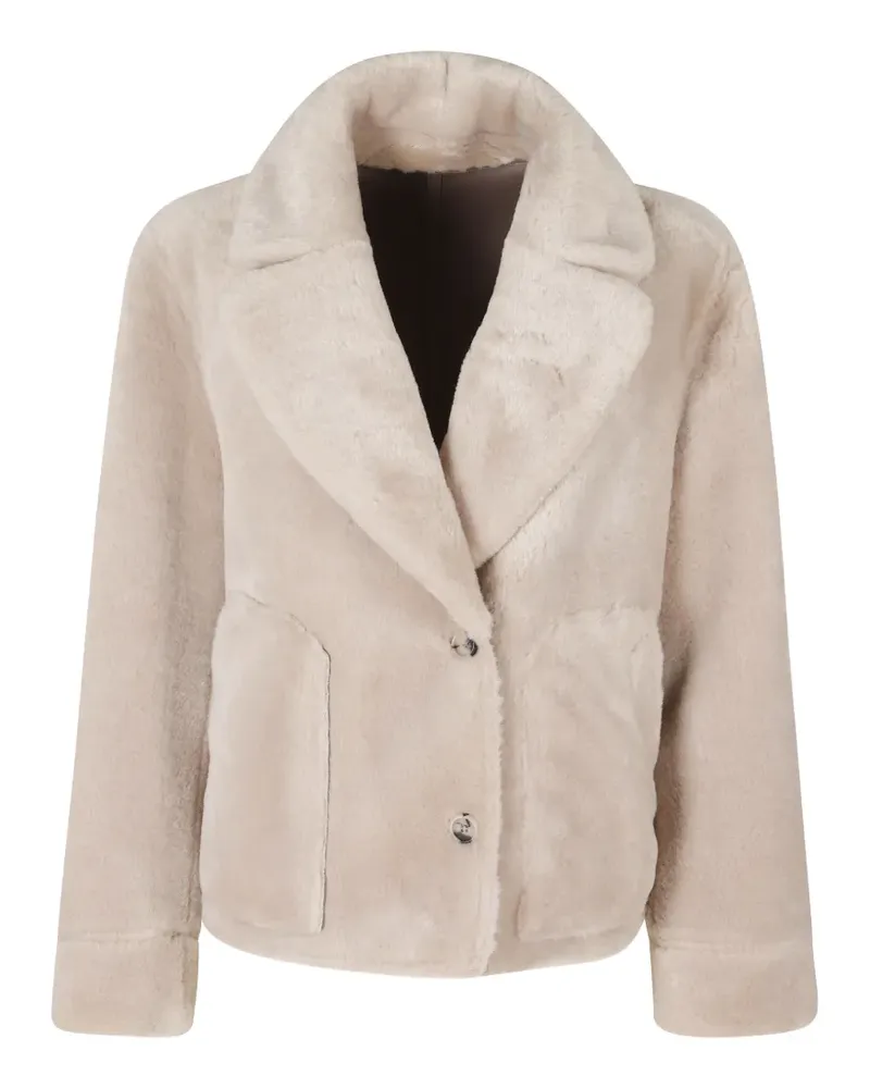 Urbancode Wendbarer Shearling-Mantel - Nude Nude