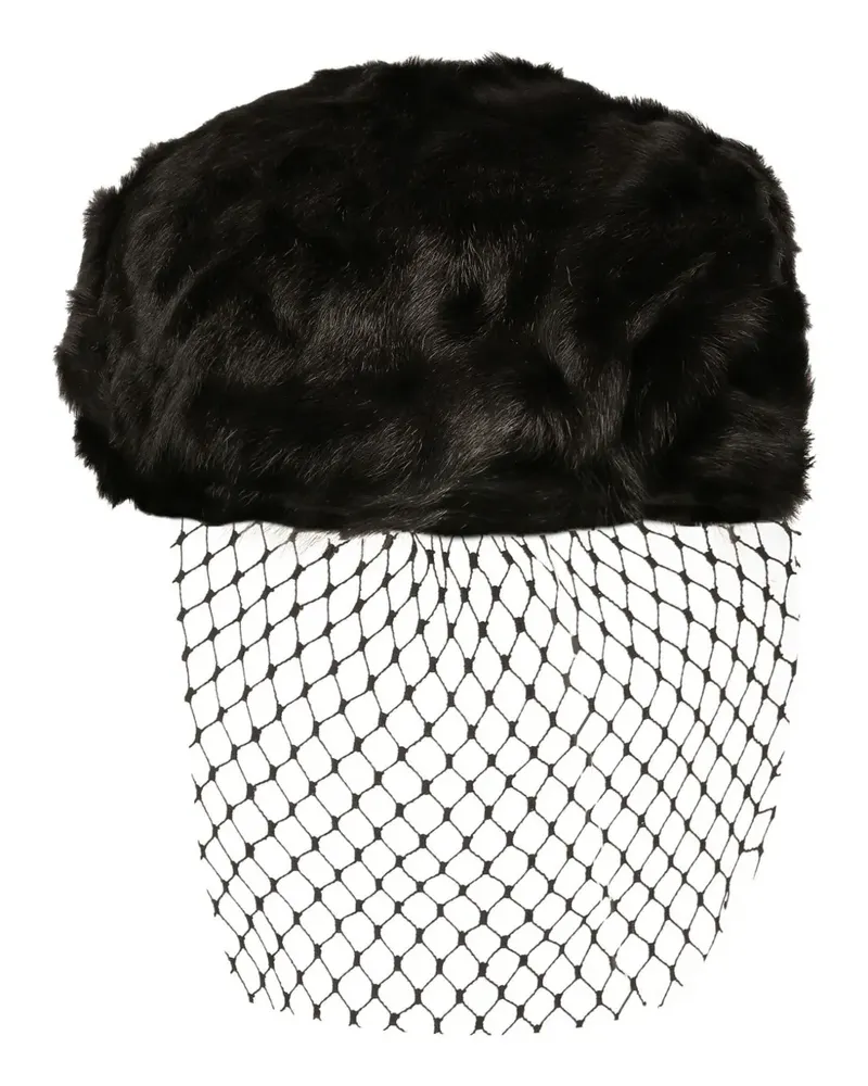 Dolce & Gabbana Schiebermütze mit Schleier - Schwarz Schwarz
