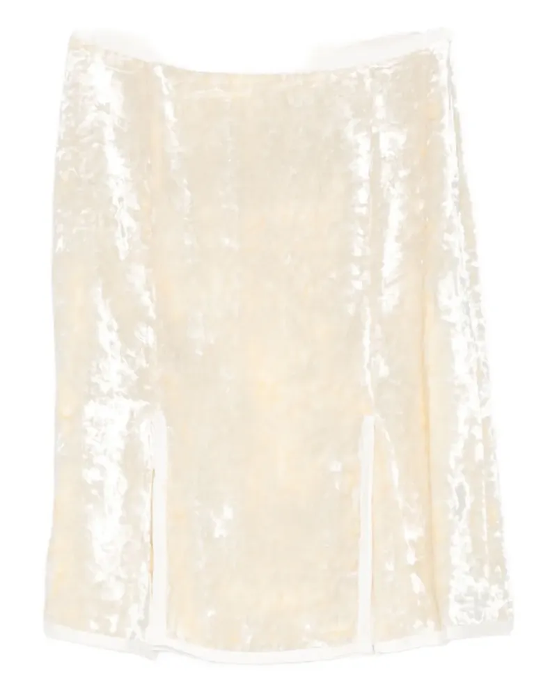 Jil Sander velvet-finish midi skirt - Nude Nude