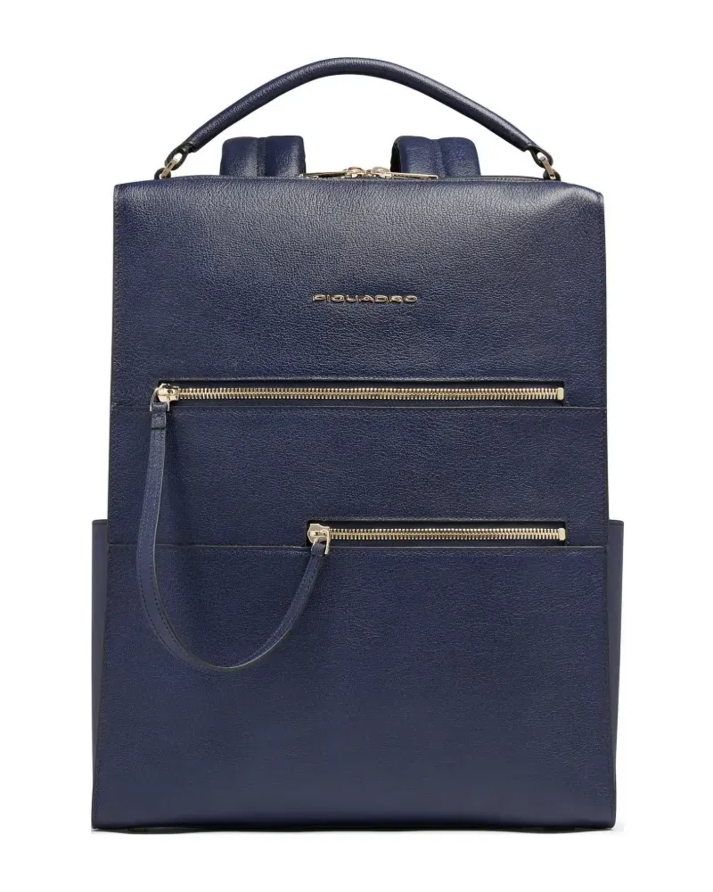 Piquadro leather laptop bag - Blau Blau
