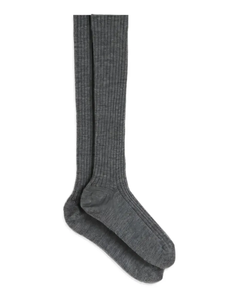 Jil Sander ribbed-knit marl-effect tights - Grau Grau