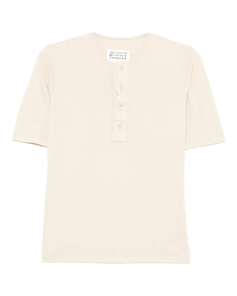 Maison Margiela Henley-neck T-shirt - Nude Nude