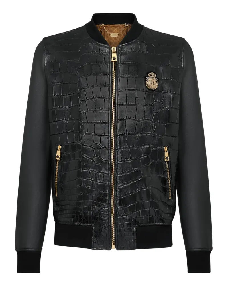 Billionaire leather bomber jacket - Schwarz Schwarz