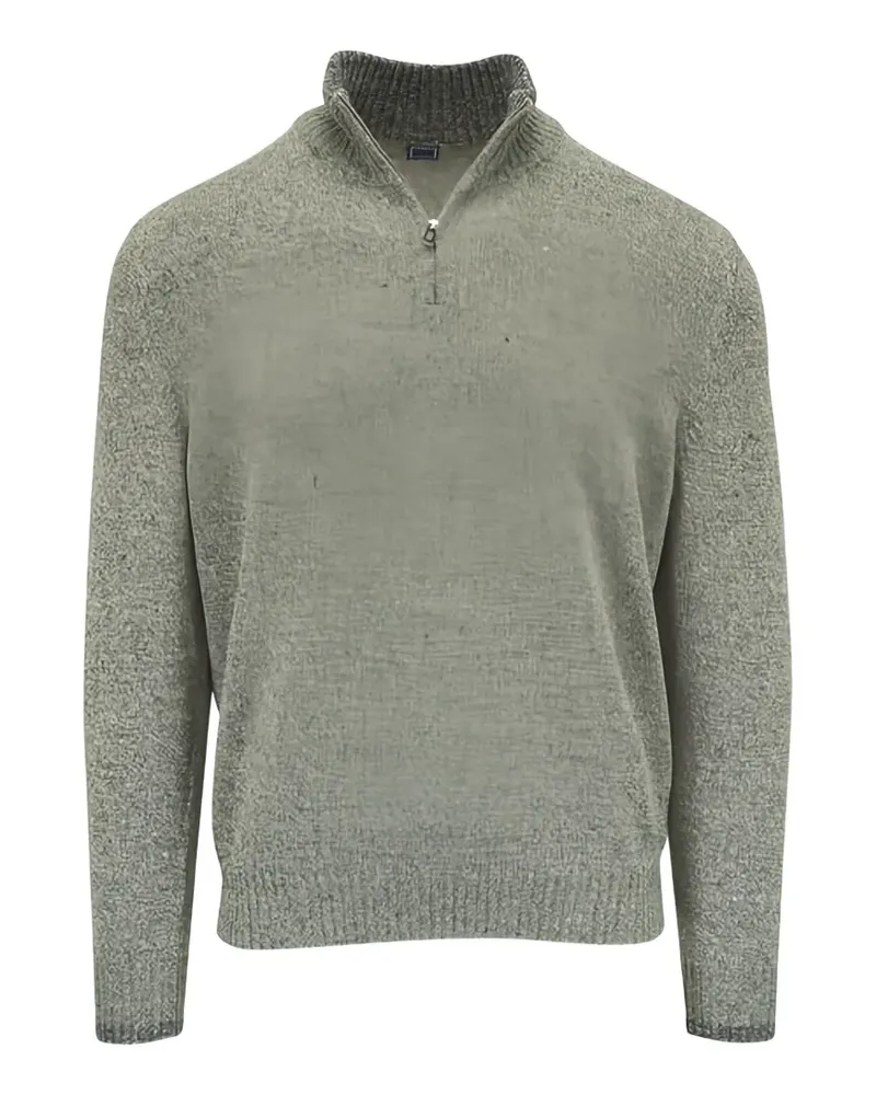 Fedeli Pullover mit kurzem Reißverschluss - Grün Grün
