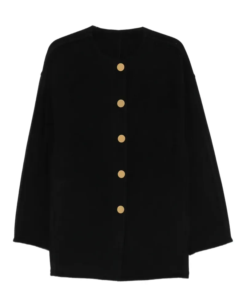 Alberta Ferretti button-fastening collarless coat - Schwarz Schwarz