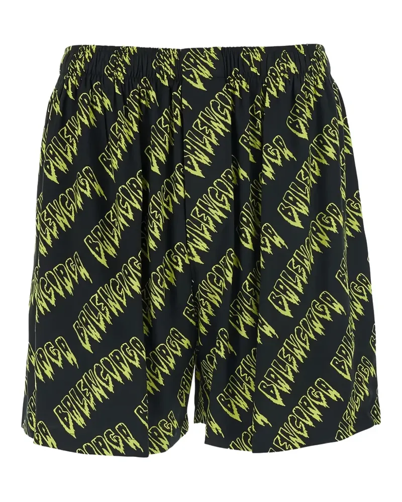 Balenciaga logo-print elasticated-waist shorts - Schwarz Schwarz