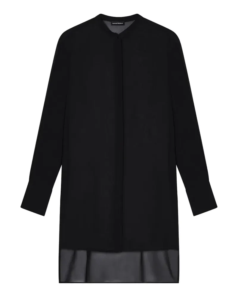 Emporio Armani Semi-transparentes Hemd - Schwarz Schwarz