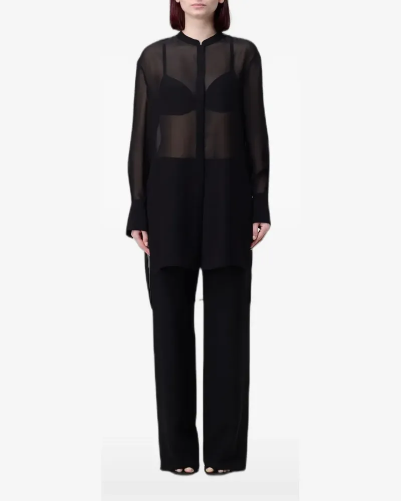 Emporio Armani semi-sheer shirt - Schwarz Schwarz