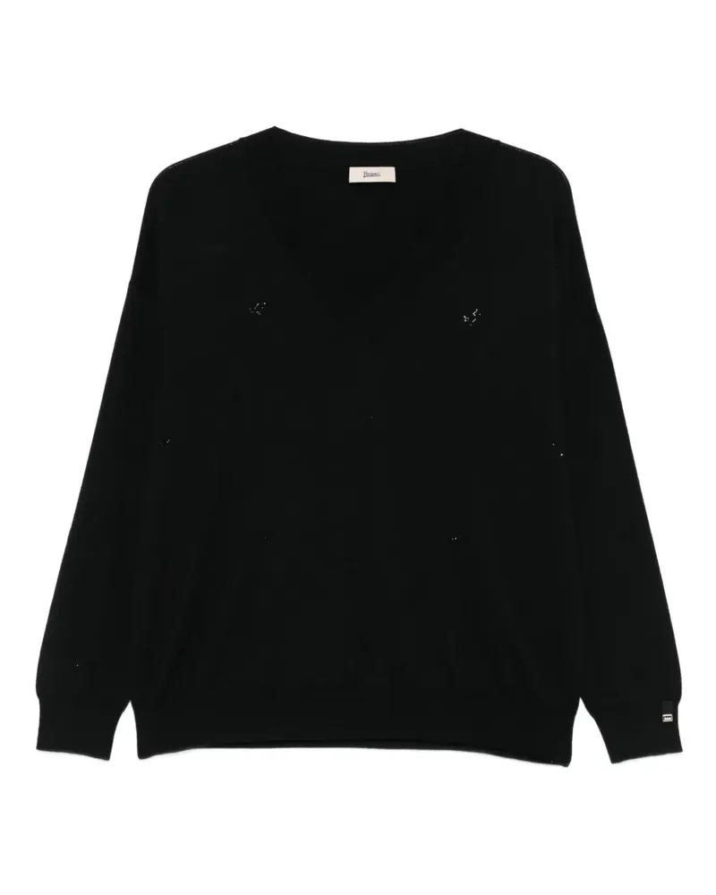 Herno Pullover mit V-Ausschnitt - Schwarz Schwarz