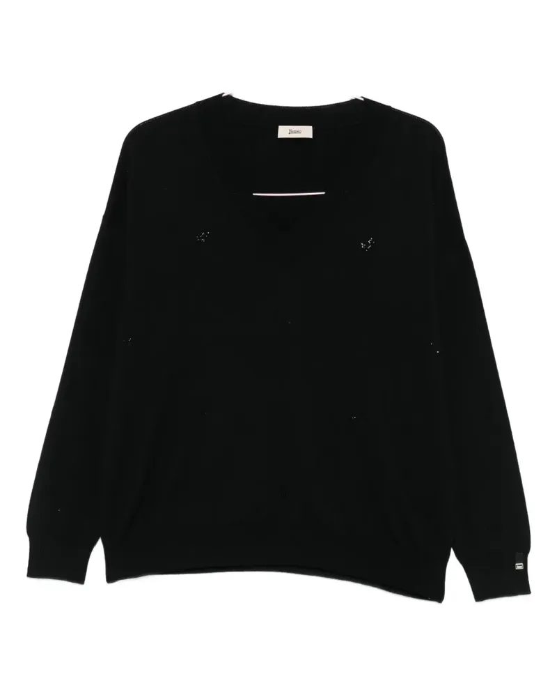 Herno Pullover mit V-Ausschnitt - Schwarz Schwarz