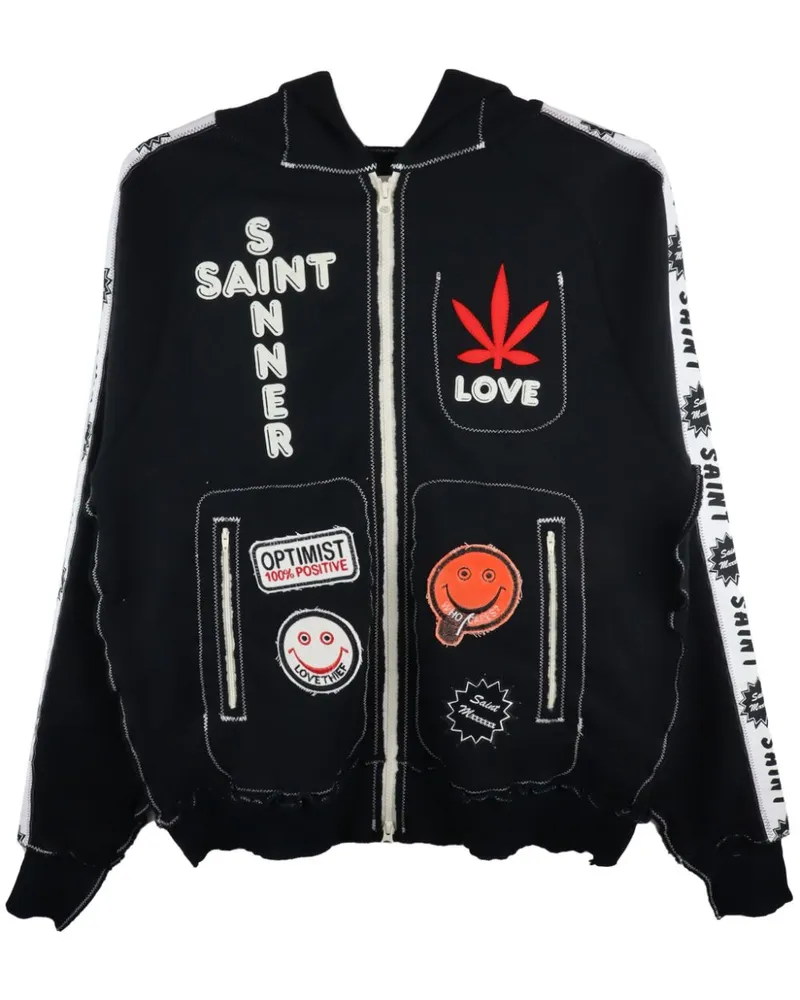 SAINT MXXXXXX x A LOVE MOVEMENT Hoodie mit Logo-Print - Schwarz Schwarz