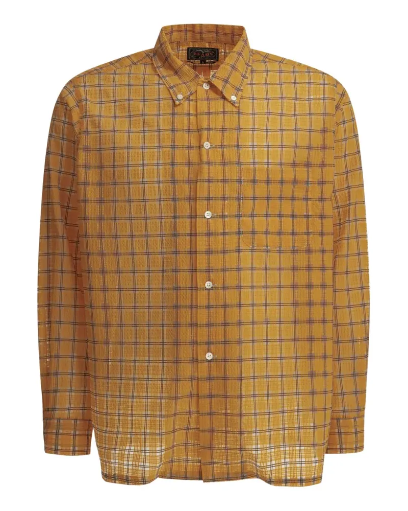 Beams Plus check-pattern shirt - Orange Orange
