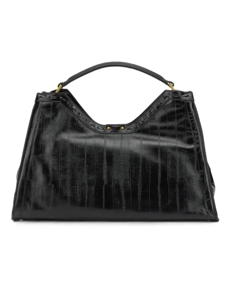 Gianni Chiarini Aurora whipstitch-trim leather tote bag - Schwarz Schwarz