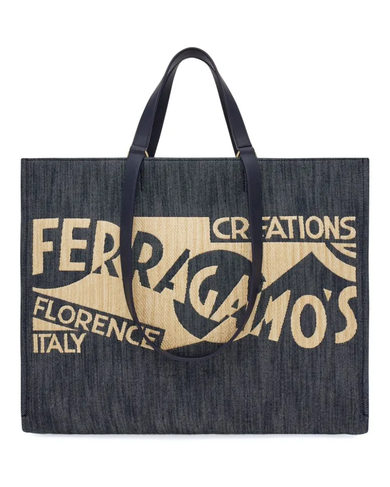 Ferragamo Große Venna Handtasche - Blau Blau