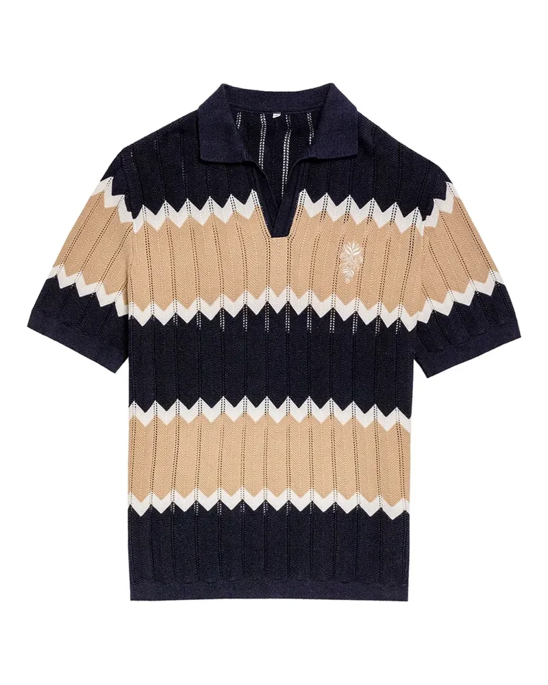 AGUA BENDITA Aron Batik Poloshirt - Schwarz Schwarz