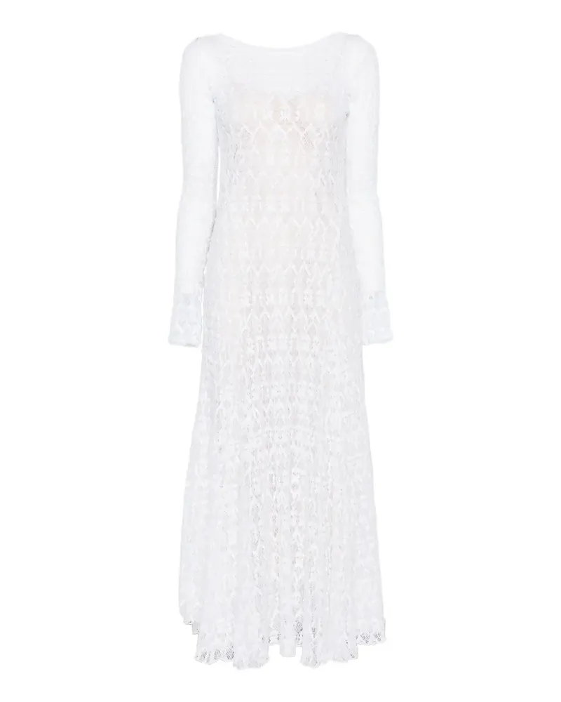 forte_forte long-sleeves lace maxi dress - Weiß Weiß